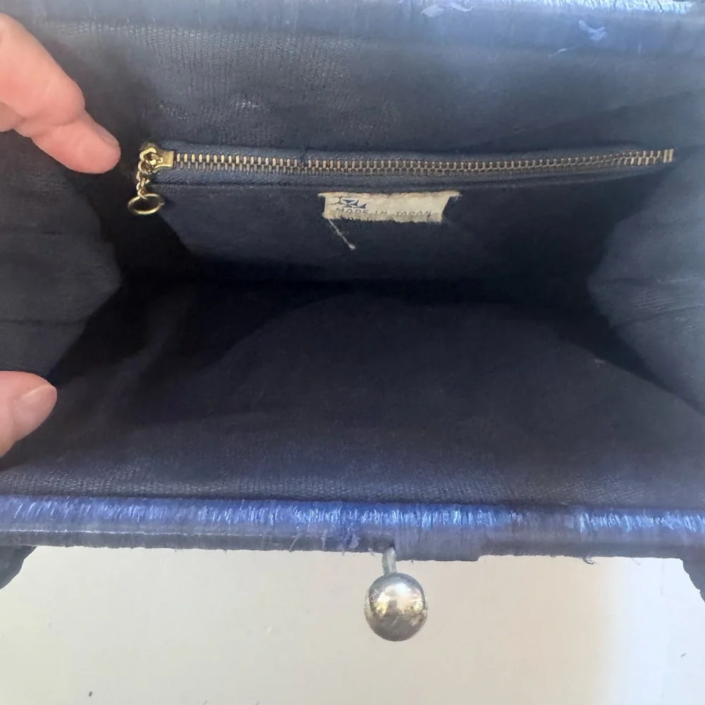 Vintage‎ 1950s 1960s Handbag Purse Cellophane straw made  in Japan